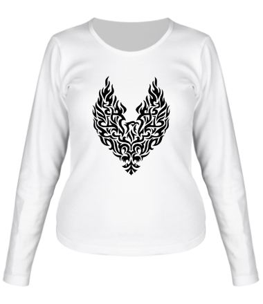 Женская футболка длинный рукав Огненный феникс