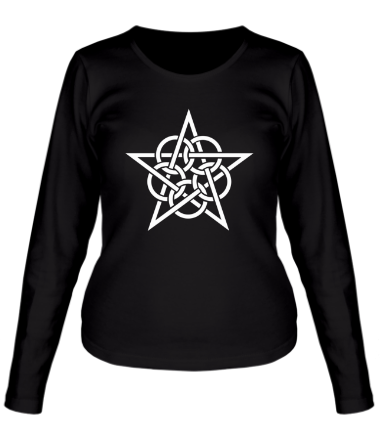 Женская футболка длинный рукав Тату звезда с кругами