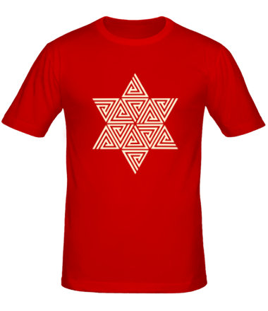 Мужская футболка Меркаба цветок жизни (свет)