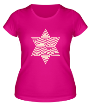 Женская футболка Меркаба цветок жизни (свет) фото