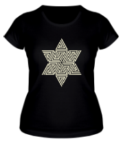 Женская футболка Меркаба цветок жизни (свет) фото