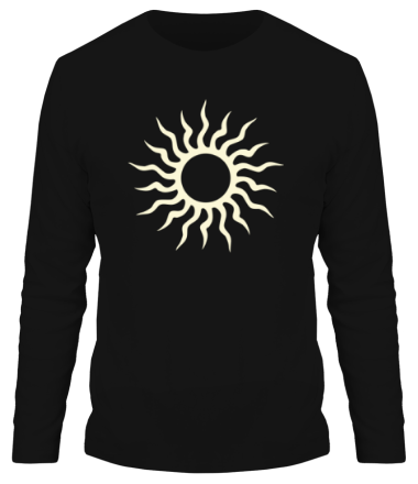 Мужская футболка длинный рукав Солнце узор (свет)
