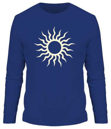 Мужская футболка длинный рукав Солнце узор (свет)
