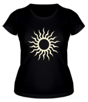 Женская футболка Солнце узор (свет) фото