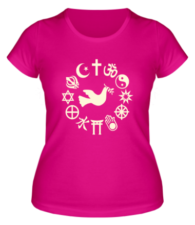Женская футболка Дружба религий (свет)