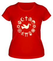 Женская футболка Дружба религий (свет) фото