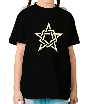 Детская футболка Звезда в стиле кельтских узоров (свет)