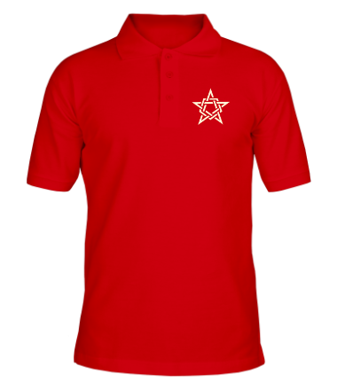 Мужская футболка поло Звезда в стиле кельтских узоров (свет)