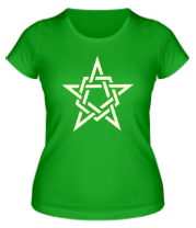 Женская футболка Звезда в стиле кельтских узоров (свет) фото