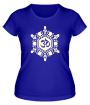 Женская футболка Ом символ в узорах (свет) фото
