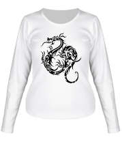 Женская футболка длинный рукав Татуировка с драконом фото