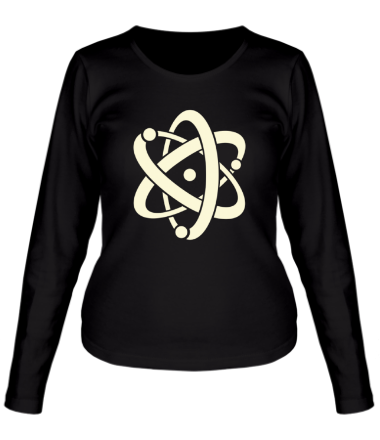 Женская футболка длинный рукав Атом (свет)