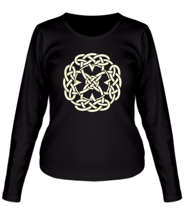 Женская футболка длинный рукав Сложный кельтский узор (свет)