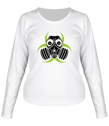 Женская футболка длинный рукав Радиация и противогаз