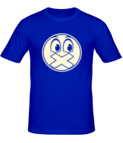 Мужская футболка Смайл с заклеенным ртом (свет) фото