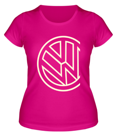 Женская футболка Вольксваген значок (свет)