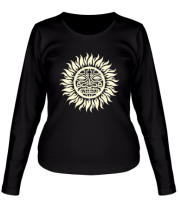 Женская футболка длинный рукав Солнце древний символ (свет)