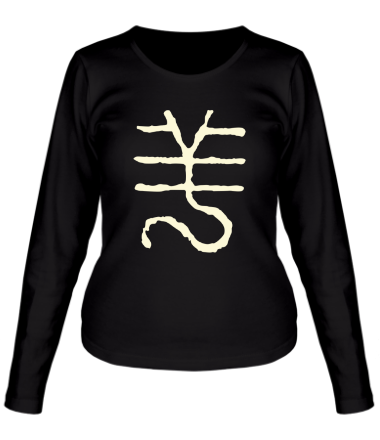 Женская футболка длинный рукав Китайский символ года овцы (свет)