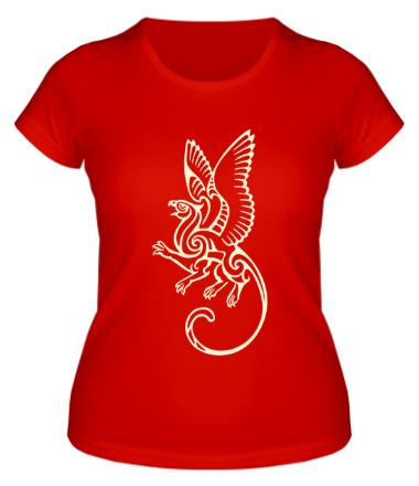 Женская футболка Грифон орнамент (свет)