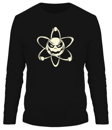 Мужская футболка длинный рукав Злой атом (свет)