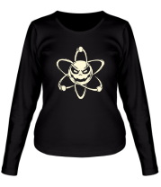 Женская футболка длинный рукав Злой атом (свет) фото