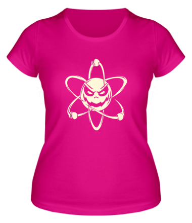 Женская футболка Злой атом (свет)