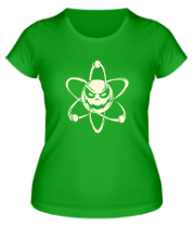 Женская футболка Злой атом (свет) фото