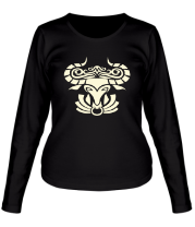 Женская футболка длинный рукав Символ быка (свет) фото