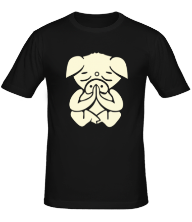 Мужская футболка Медитирующая свинка (свет)