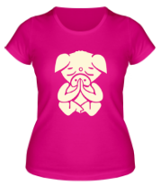Женская футболка Медитирующая свинка (свет) фото