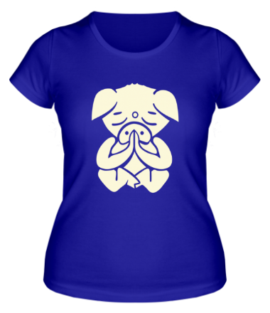 Женская футболка Медитирующая свинка (свет)