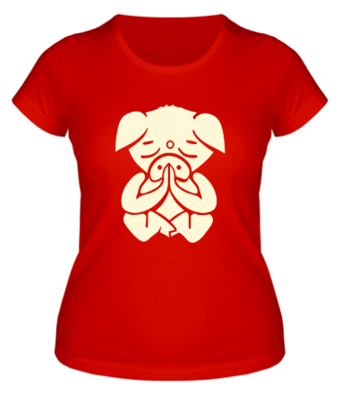 Женская футболка Медитирующая свинка (свет)