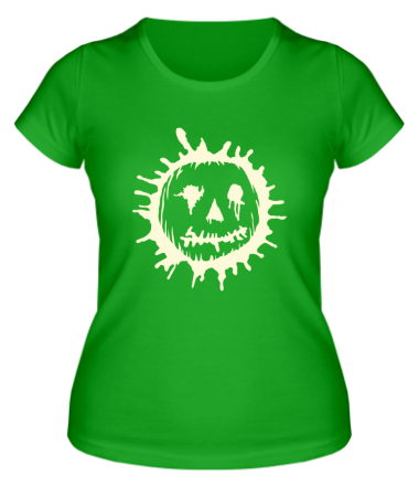 Женская футболка Страшная тыква клякса (свет)