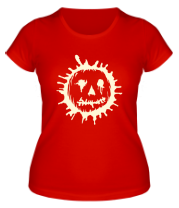 Женская футболка Страшная тыква клякса (свет) фото