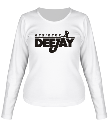 Женская футболка длинный рукав Resident Deejay
