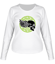 Женская футболка длинный рукав Череп с крылышками фото