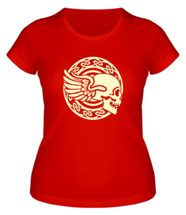 Женская футболка Череп с крылышками (свет)