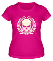 Женская футболка Череп и лавровые ветви (свет) фото
