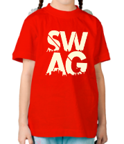 Детская футболка SWAG (свет) фото