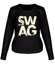 Женская футболка длинный рукав SWAG (свет) фото