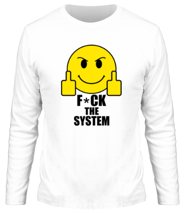 Мужская футболка длинный рукав Fuck the system