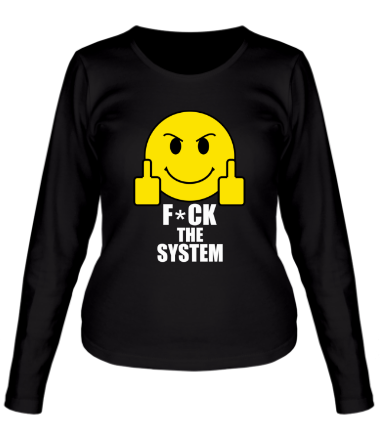 Женская футболка длинный рукав Fuck the system