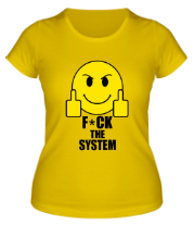 Женская футболка Fuck the system фото