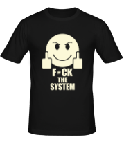 Мужская футболка Fuck the system (свет) фото