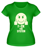 Женская футболка Fuck the system (свет) фото