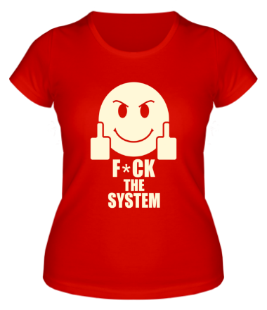 Женская футболка Fuck the system (свет)