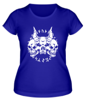 Женская футболка Демонический круг с черепами фото