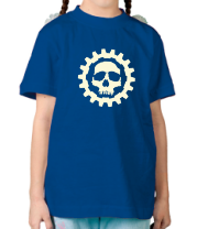Детская футболка Череп в стиле стим панк (свет) фото