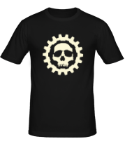 Мужская футболка Череп в стиле стим панк (свет) фото