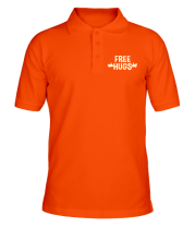 Мужская футболка поло Бесплатные обнимашки (свет) фото